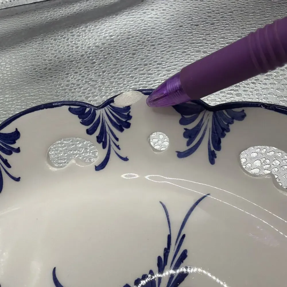 Hand Painted Ceramic Basket from Portugal